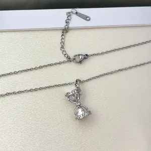 CZ Hourglass Pendant Necklace for Women thumbnail 3