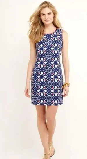 Vineyard Vines Red, White, and Blue Whale Tail Tile Embroidered Dress thumbnail 9