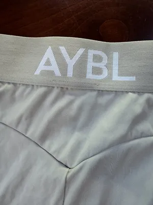 AYBL Pocket Style Bike Shorts Work Out Athletic Shorts Size Small Cream / Gray thumbnail 4
