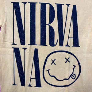 Nirvana Spell-Out Nevermind Smiley Face Grunge Tee Small thumbnail 2