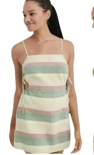 aerie Linen Blend Striped Multi Color Women’s Dress Size XL NWT thumbnail 1