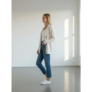 Aritzia Wilfred Tisserand Long Rib Knit Cardigan Sweater Merino Wool Size S thumbnail 5