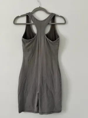 SKIMS Outdoor Mid Thigh Racerback Sleeveless Shorts Bodysuit Grey M thumbnail 2