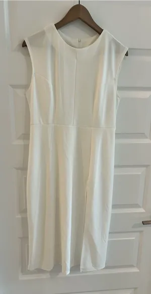 Cream Sleeveless Midi Dress Size L thumbnail 1