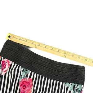 Maximalist Black White Striped Maxi Skirt Womens S Pink Floral Flowy Retro Flare thumbnail 6