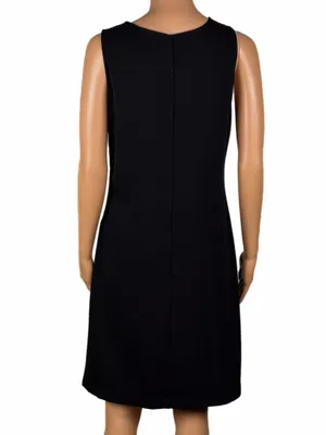 LAL Live A Little Sleeveless Black A-Line Pleated Dress w/Shoulder Buttons Small thumbnail 6