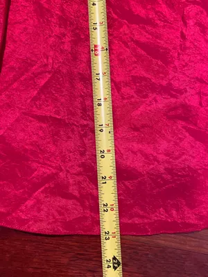Women’s Red Two-Piece Skirt Mexican handmade Set Floral Trim, bag may fit Sz S/M thumbnail 7