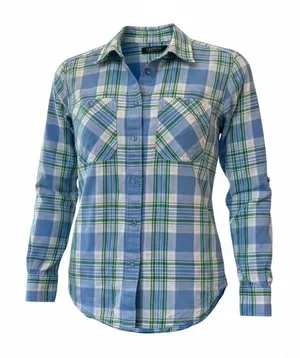 Medium Lauren Ralph Lauren Blue Green Brushed Cotton Button-Down Long Sleeve thumbnail 1