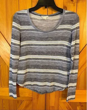 Aeropostale Women's Blue White Striped Knit Lightweight Sweater Size XS (7444) thumbnail 1