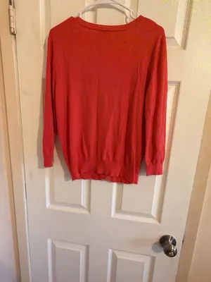 Susina Coral Pink Button-Up Cardigan Sweater with Long Sleeves thumbnail 6