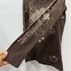 Katydid Long Sleeve cross wings studded rhinestones affliction style Read desc. thumbnail 5
