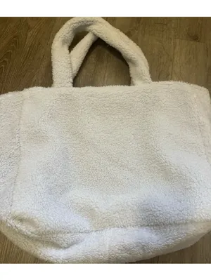 PINK Victoria's Secret Cream Sherpa Tote thumbnail 4