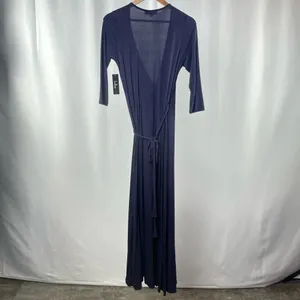 NWT Lulus Garden District Wrap Maxi Dress‎ in Navy Blue Size Medium thumbnail 5