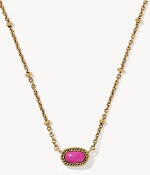 NWT Kendra Scott Mini Elisa Vintage Gold Satellite Short Pendant thumbnail 1
