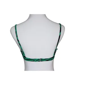 Xhilaration Zebra Green Removable‎ Pad Bikini Swimwear Top SMALL Animal Print thumbnail 2