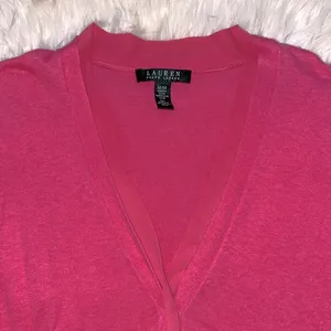 Ralph Lauren Pink Button Down V Neck Cardigan thumbnail 2