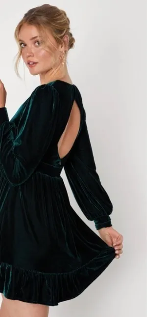 LULUS Sexy Wedding Formal Event Classy Holidays Velvet Flirty Mini Dress thumbnail 1