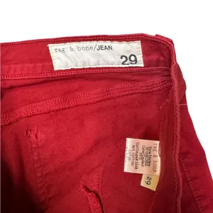 ❤️‎ Rag & Bone Red Skinny Moto Jeans 🔥 Zip Detail Size 29 thumbnail 5