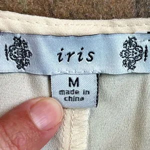 Iris Cream Sleeveless Lace Up Tank Top Medium thumbnail 7