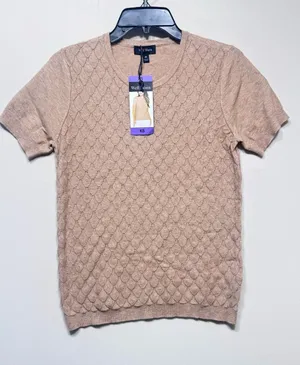Well Worn Ladies' Pointelle Short Sleeve Sweater NWT thumbnail 1