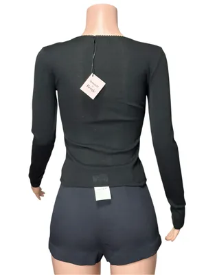 ROUJE PARIS x DAMART Maurice Shirt, Black, FR34/US2 thumbnail 4
