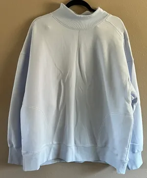 OFFLINE by Aerie Cloud Fleece Oversized Mockneck Sweatshirt - Divine Blue NWT L thumbnail 2