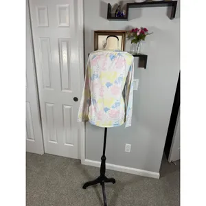 KIKIT Women Pastel Tie Dye Long Sleeve Top Size Large Pink Blue Yellow thumbnail 2