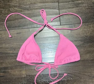 PacSun NWOT Eco Pink Carly Ribbed Triangle Bikini Top thumbnail 2