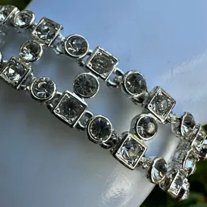 Silver tone rhinestone bracelet thumbnail 3