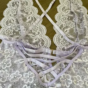 Dreamgirl Purple Lace Lingerie Bodysuit Sheer ~ Size Large thumbnail 7