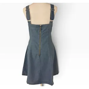 Beivy Women L Blue Denim Overall Jumper Mini Dress thumbnail 5