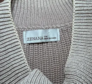 Zenana Sweater Oversized Side Slit - Cocoa S/M Cotton NWOT thumbnail 4