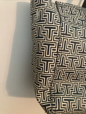 Tory Burch Black and White Signature Geometric Tote thumbnail 9