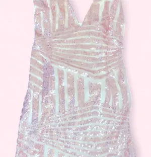 Sequin Beige Skirt Gold Size M thumbnail 1