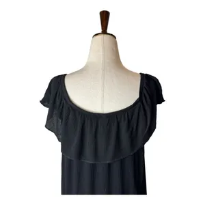 Becca Coverup Women Medium‎ Black Off The Shoulder Flowy Mini Swim Swimwear thumbnail 5