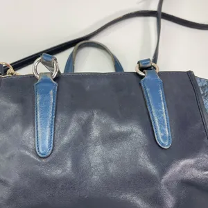 Coach Crossbody Bag Blue Snake Print Leather Purse Y2K Bikercore Whimsigoth thumbnail 5