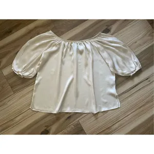 AUM COUTURE 100% Silk Blouse -Off the Shoulder Feature M thumbnail 3