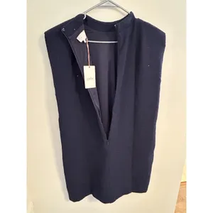 Entro Women's Sleeveless Mock Neck Dress Navy Sparkle Back Zip Size Large NWT‎ thumbnail 2