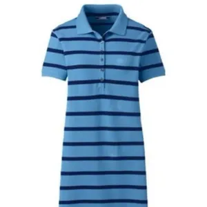 ✨Lands' End Women's Short Sleeve Polo Sz Small Blue Striped Dress✨ thumbnail 3