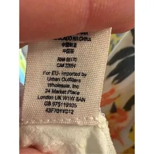 Free People Part Time Lover Floral Tie Front Mini‎ Dress Sz 4 yellow gray thumbnail 10