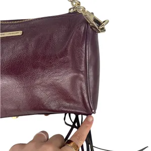 Rebecca Minkoff Mini 5 Zip Crossbody‎ Bag Burgundy Leather Chain thumbnail 7