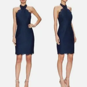 NEW Keepsake High Roads Lace Halter Dress‎ in Navy Blue Size Extra Small thumbnail 2