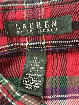 Lauren Ralph Lauren Red Green Plaid Button Up Shirt Embroidered Logo Holiday thumbnail 6