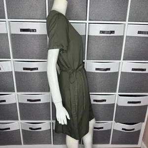 Matty M Womens Belted Linen Blend Casual Dress Olive Size Small thumbnail 6
