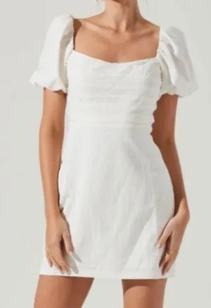 ASTR The Label Puff Sleeve Mini Dress White thumbnail 1