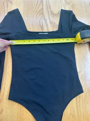 Aritzia Babaton Contour‎ Squareneck Long Sleeve Thong Bodysuit Black Size M thumbnail 6