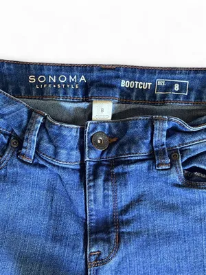 Sonoma Dark Wash Bootcut Jeans size 8 w/ button back pockets thumbnail 2