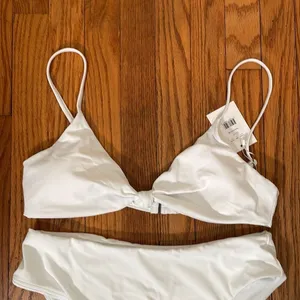 Andie bikini Set‎ Santorini Top 90s High Waisted Bottom White size L NWT/NWOT thumbnail 5