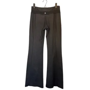 Lululemon Gray Black Wide Leg Flared Athletic Running Lounge Pants Women Sz 6 thumbnail 2