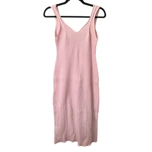 RUE‎ STIIC Ribbed Knit Midi Dress Baby Pink Small thumbnail 2